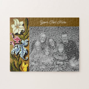 Floral Border Lijst gepersonaliseerd Uw foto toevo Legpuzzel