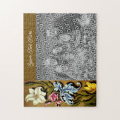 Floral Border Lijst gepersonaliseerd Uw foto toevo Legpuzzel (Verticaal)
