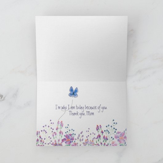 Floral Border Moederdag Kaart (Binnen)