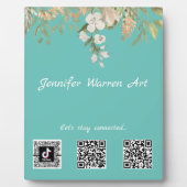  Floral Border Social Media Scan Codes Fotoplaat (Voorkant)