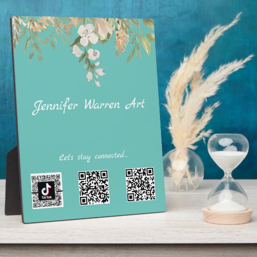  Floral Border Social Media Scan Codes Fotoplaat (Zijkant)