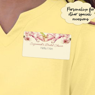 Floral Border Vrijgezellenfeest Paper Name Tag Etiket