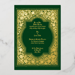   Floral Border Wedding Folie Uitnodiging