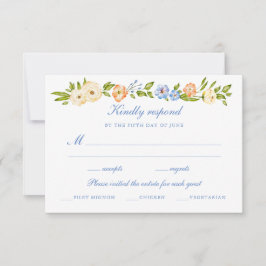 Floral Border Wedding  RSVP Kaartje
