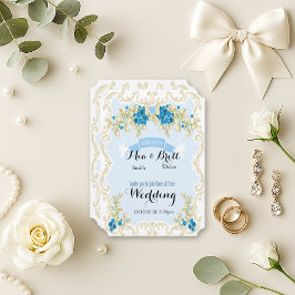 Floral Border Wedding Uitnodiging