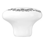 Floral Border with Monogram Keramische Knop (Zijkant)