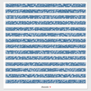 Floral Borders Boho Classic Blues Sticker
