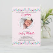 Floral Borders Photo Invitation (Debout devant)