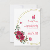 Floral Botanical Butterflies Funeral Beste Kaart (Voorkant)