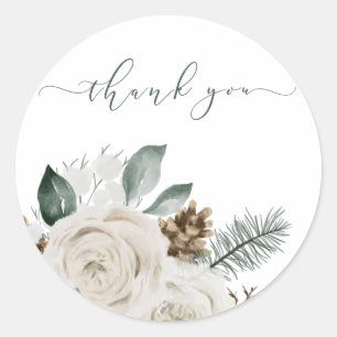 Floral Botanical Dank je Envelopzegels Ronde Sticker