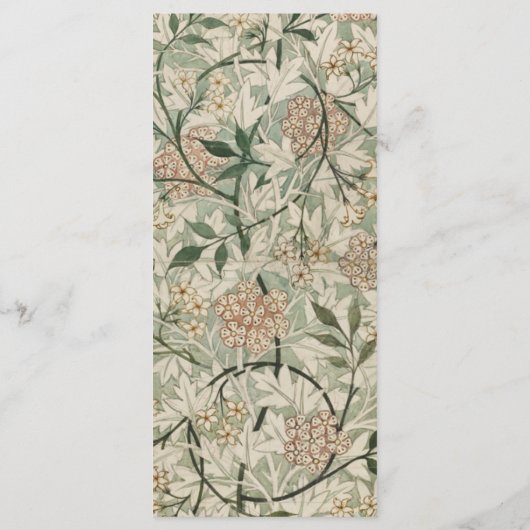 Floral Botanical Dark Green Cream Wedding Menu (Achterkant)