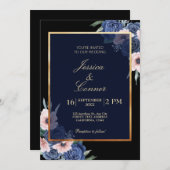 Floral botanical Elegant bruiloft Kaart (Voorkant / Achterkant)