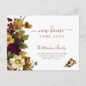 Floral botanical foliage script dat beweegt aankondigingskaart (Voorkant)