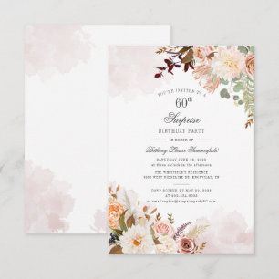 Floral Botanical Pastel 60th Birthday Party Kaart
