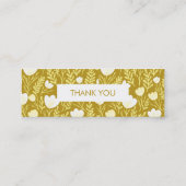 Floral Botanical Pattern Mosterd Bestellen Bedankt Mini Visitekaartje (Achterkant)