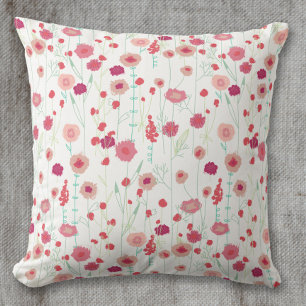 Floral Botanical Pattern Roze Kussen