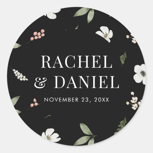 Floral Botanical Pattern Wedding Envelope zegels (Voorkant)