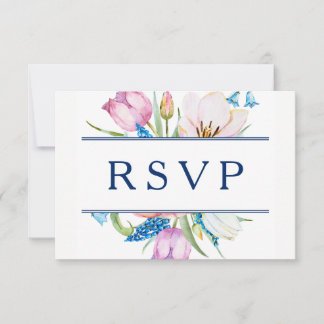 Floral Botanical RSVP Kaartje