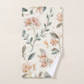 Floral Botanical Watercolor Leaves Beige Painted (Serviette à main)