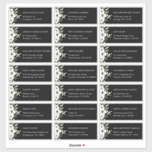 Floral Botanique Mariage Étiquettes de adresse inv