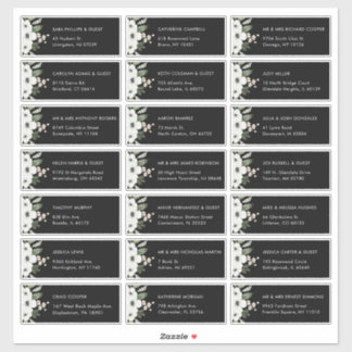 Floral Botanique Mariage Étiquettes de adresse inv