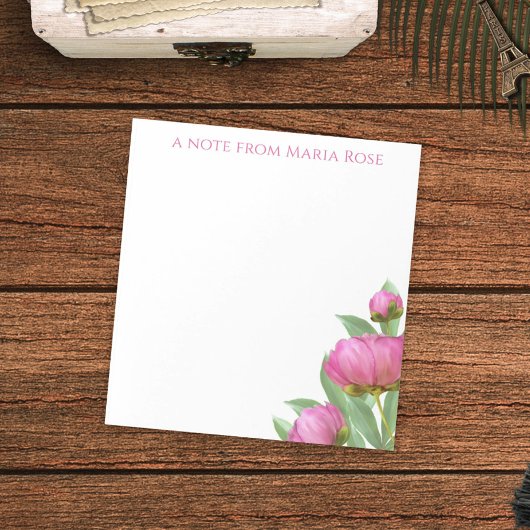 Floral botanisch eenvoudige roze pinda's legant notitieblok