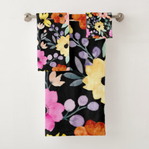 Floral botanische bloemen van de moderne Waterverf Bad Handdoek