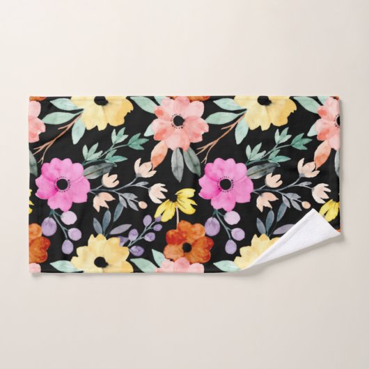 Floral botanische bloemen van de moderne Waterverf Bad Handdoek (Handdoek)