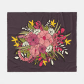 Floral botanische hand getrokken trilling fleece deken (Voorkant (Horizontaal))