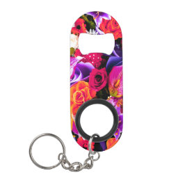 Floral Bottle Open Colorful Sleutelhanger Mini Flessenopener