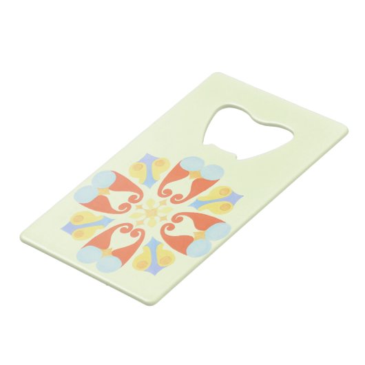 Floral Bottle Opener Kredietkaart Flessenopener (Achterkant Gekanteld)