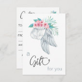 *~* Floral Bouquet Angel Wing Gift Certificate (Voorkant / Achterkant)