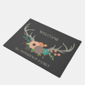 Floral Bouquet Antlers Welkom Deurmat (Schuin)
