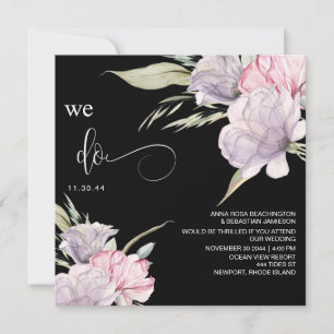*~* Floral Bouquet AR15 RSVP BLUSH QR WEDDING Kaart