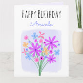 Floral Bouquet Birthday Card Kaart (Voorkant)