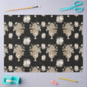 Floral Bouquet Black Gold Script Decoupage Tissuepapier (Craft)