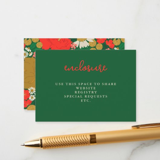 Floral Bouquet Bridal Shower Invitation Insert (Devant/Arrière en situation)