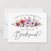 Floral Bouquet Bridesmaid Kaart (Voorkant)