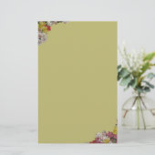 Floral Bouquet Design op Light Gold Stationery Briefpapier (Staand voorkant)
