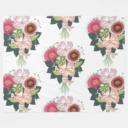 Floral Bouquet Fleece Deken (Voorkant (Horizontaal))