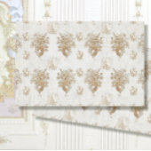 Floral Bouquet Gold Script Decoupage Tissuepapier