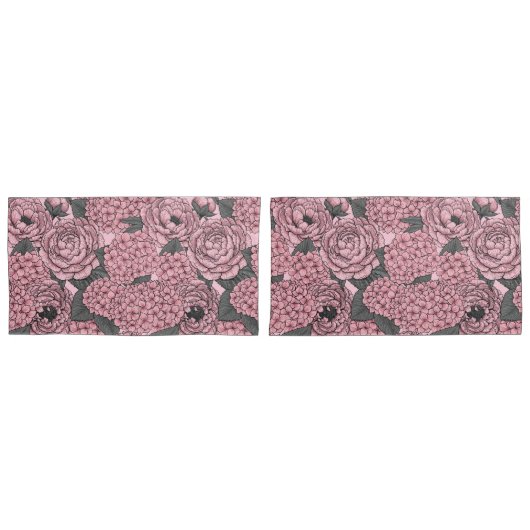 Floral bouquet in roze kussensloop (Voorkant-Set)