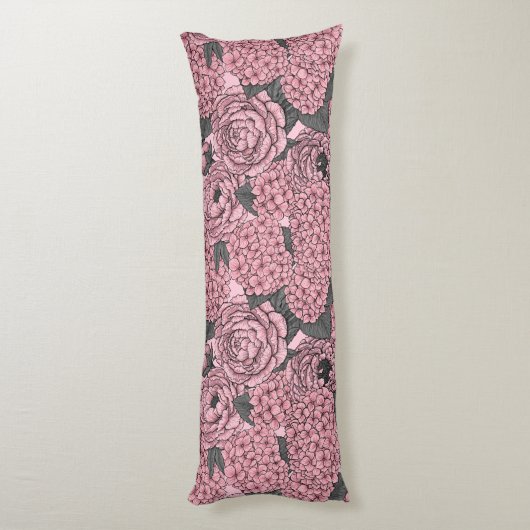 Floral bouquet in roze lichaamskussen (Achterkant (Verticaal))