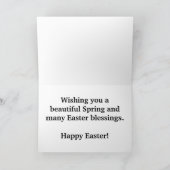 Floral Bouquet Large Font Easter Kaart (Binnen)