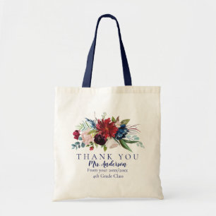 Floral Bouquet leraar bedankt voor de cadeautjes Tote Bag