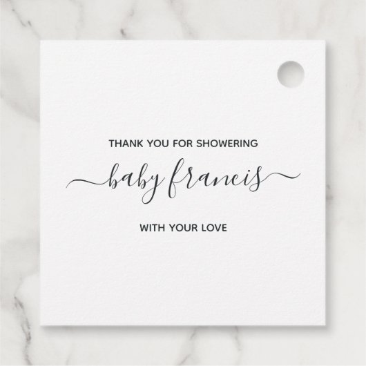 Floral Bouquet Parachute Baby shower Bedankjes Labels (Achterkant)