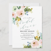 Floral Bouquet Peony Invitation à la douche nuptia (Devant)