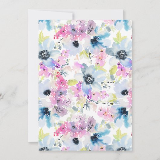 Floral Bouquet Waterverf | Dank u wel Bedankkaart (Achterkant)