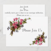 Floral Bouquet Wedding Invitation Kaart (Voorkant / Achterkant)