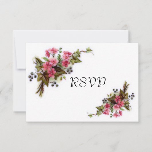 Floral Bouquet Wedding Reception RSVP Kaart (Voorkant)